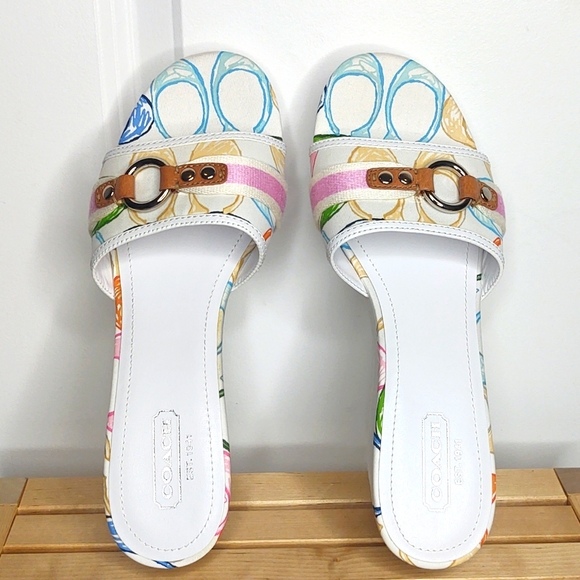 Coach🤍🩷💙💚Fionah Wedge Sandals, 10 M 🆕 - Picture 5 of 14